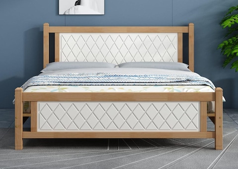Beautiful King Size Solid Wood Bed with Medicle Mattress