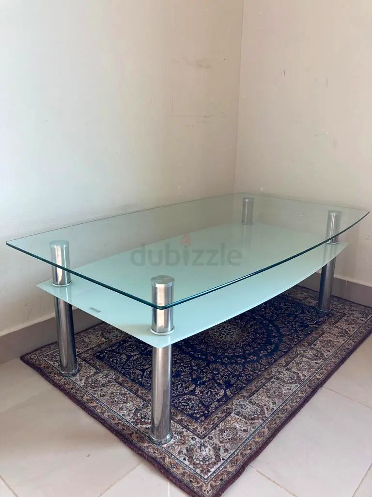 Glass top coffee table