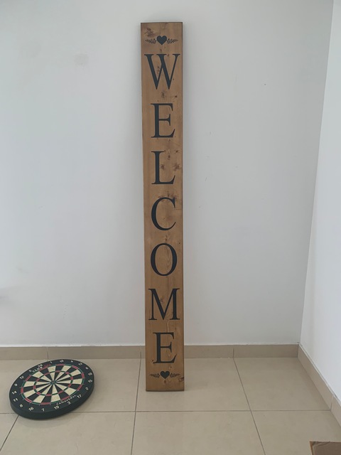 Wooden Outdoor Welcome Sign