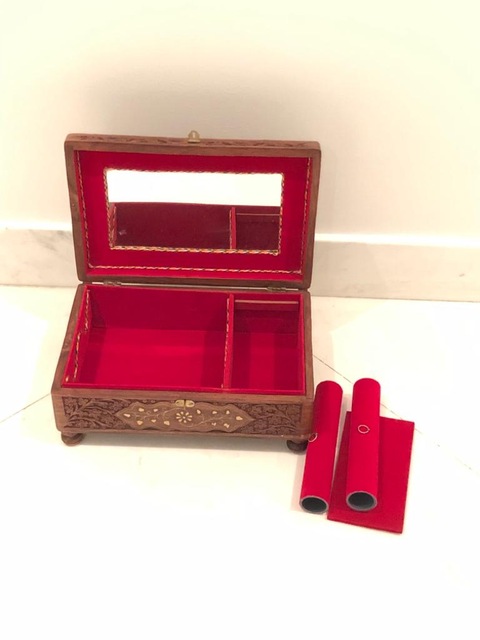 2 Indian Crafted Jewelry box with inner compartments