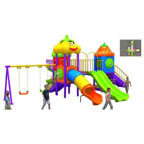 Mega Fiesta Playground Kid Swing And Tubular Slides