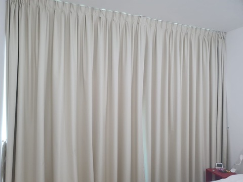 Cream Floor Length Blackout Curtains