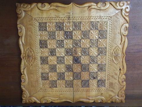 Handmade backgammon board