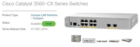Cisco 3560 CX SERIES, Network Switch, AED1200