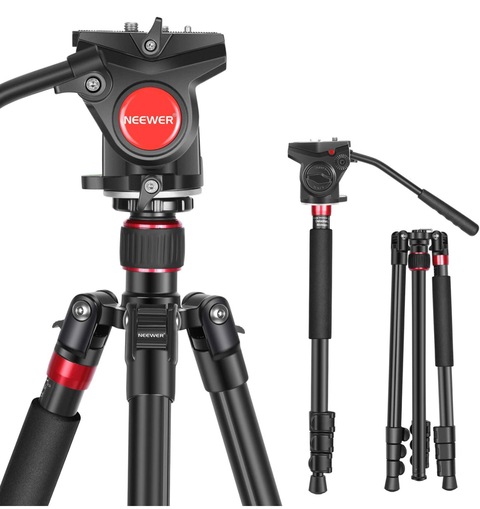 NEEWER 2-in-1 Aluminum Alloy Camera Tripod Monopod 71.2/181 cm with 1/4  3/8