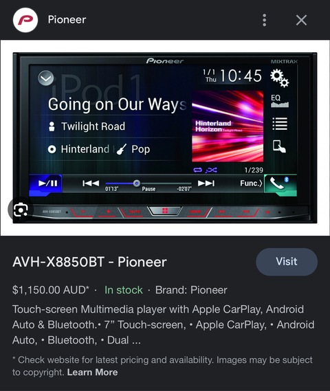 PIONEER AVH-X850BT AUDIO STEREO WITH APPLE CarPlay/ Android Auto FOR SALE!!!! Perfect Condition
