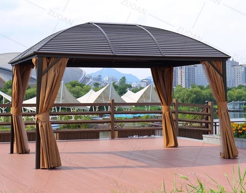 Aluminium Hard Top Gazebo with Curtains Size : 3x4 Meters