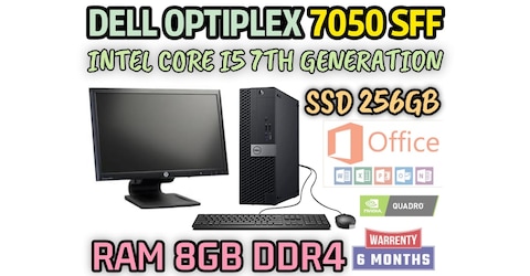 DELL OPTIPLEX 7050 SFF RAM 8GB DDR4 CPU INTEL CORE I5 7TH GENERATION SSD 256GB (FULL SET)