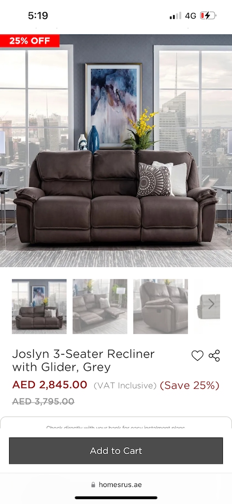 New Recliner Sofa- 3 Seater
