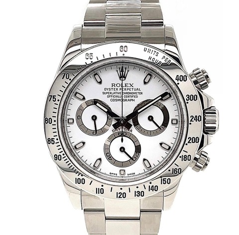 Rolex White Stainless Steel White Dial Chronograph Daytona 116520 Automatic Mens 40 mm