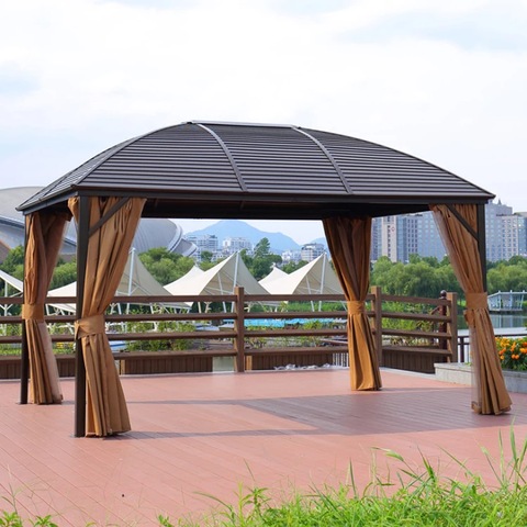 Aluminium Hard Top Gazebo with Curtains Size : 3x4 Meters