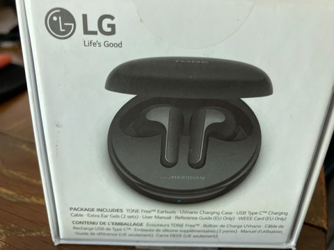 LG new Tone Free Bluetooth Headset with sanitizer