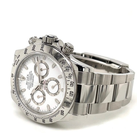 Rolex White Stainless Steel White Dial Chronograph Daytona 116520 Automatic Mens 40 mm