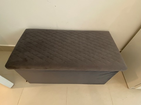 Fabric, velvet feel grey storage container (foldable)