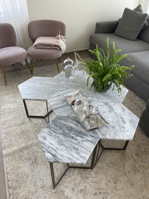 West Elm 6 pieces marble side/ coffee table