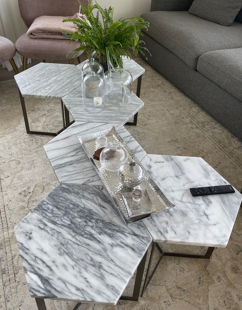 West Elm 6 pieces marble side/ coffee table