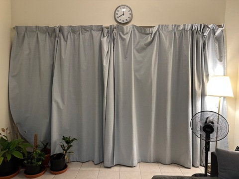 Blackout curtain with slider