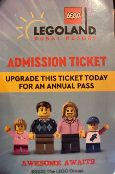 Lego land water park and theme park ticket