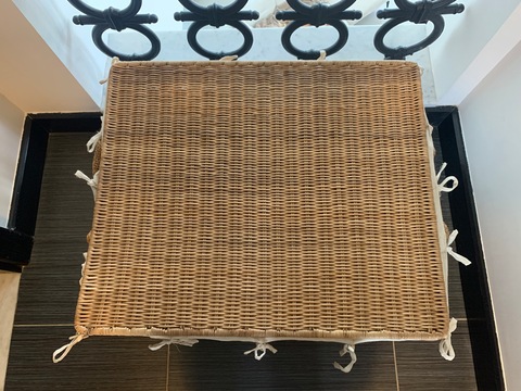 Large Rattan Basket with Cover and cotton insert