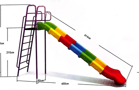 Tall rainbow slides for outdoors