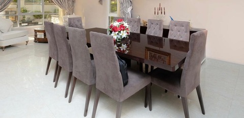 Torino Italian Imported Dining Table plus 10 Chairs