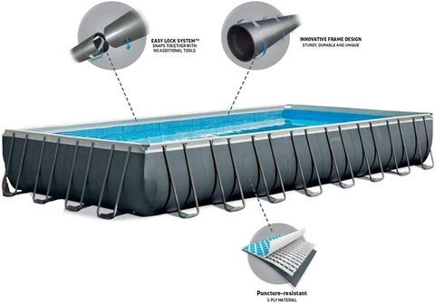 Intex Ultra XTR Frame Pool 24ft X 12ft X 52in (with Filter, Pump, Cover, Ladder)- 26364
