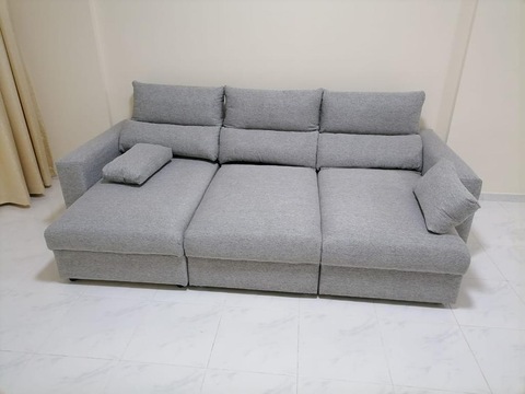 Ikea light grey eskilstuna sofabed with storage lshape
