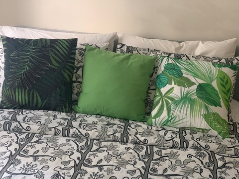 Matching Cushions 3 green patterns