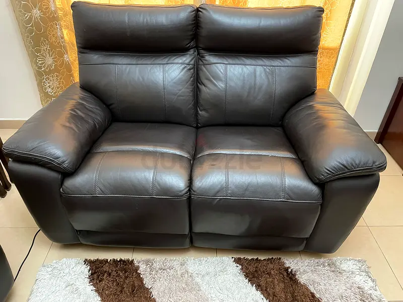 Leather Sofa set with electric recliner 3 seater 2 seater