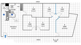 For Rent A Large Office Divided From Within A Large Area