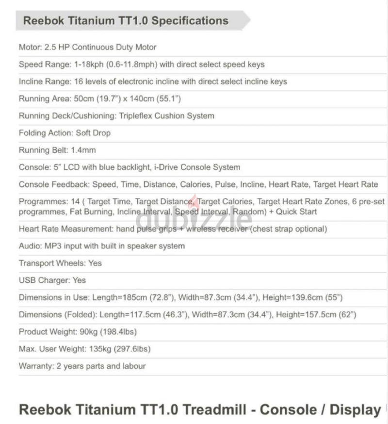 rutina Considerar Conciencia Reebok Treadmill Titanium TT1.0 | dubizzle