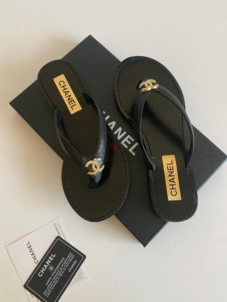 Chanel Women Black Flats sandal