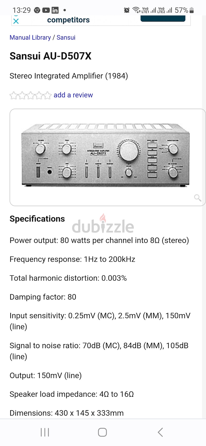 Sansui AU-D507X | dubizzle