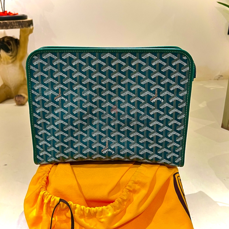 Goyard Jouvence Toiletry Bag MM Yellow in Canvas/Calfskin with