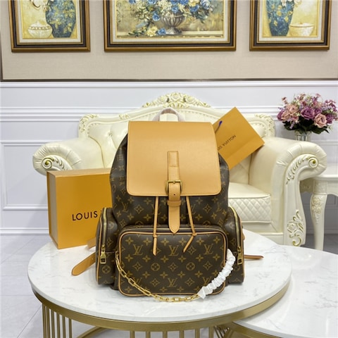 Louis Vuitton Trio Backpack Travel Bag M44658 Gold Chain Monogram