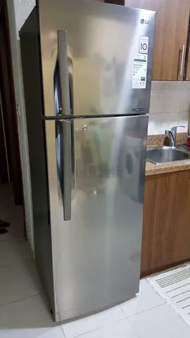 LG 420 Liters Top Mount Refrigerator, Shiny Steel - GR-B422RLHL FREE DELIVERY +WARRENTY