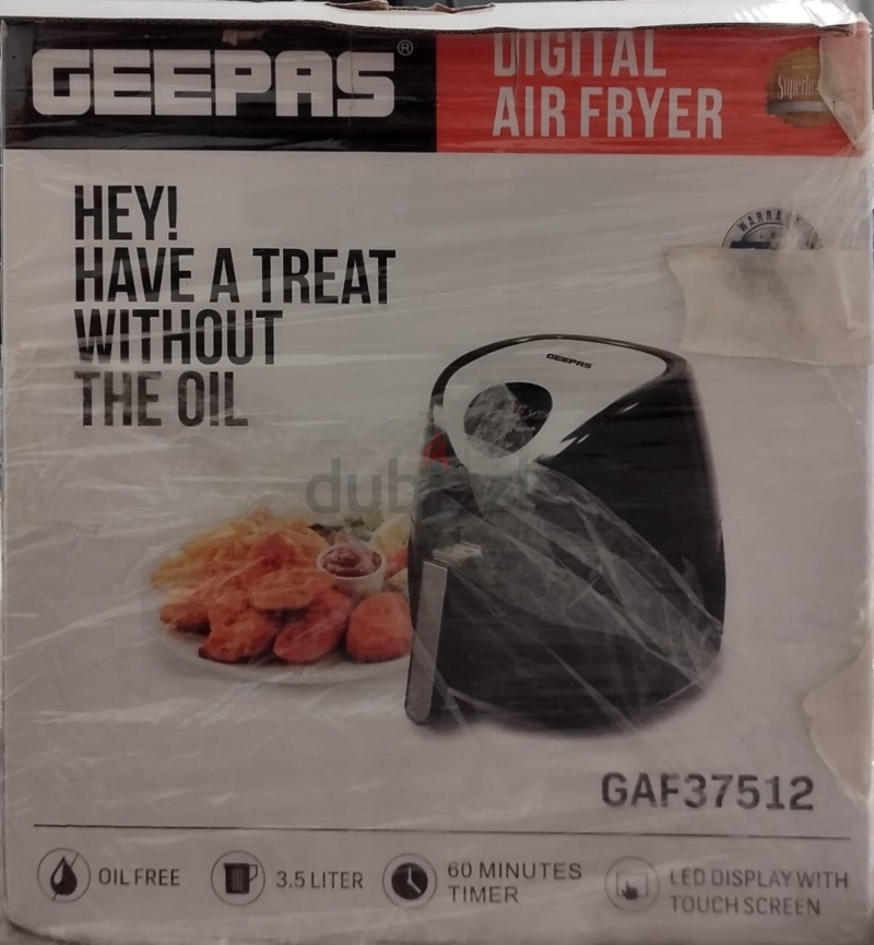 Buy Geepas GAF37512N Air Fryer Non Stick Coating 3.5L 1500W Black