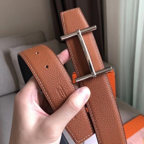 H d'Ancre belt buckle & Reversible leather strap 38 mm