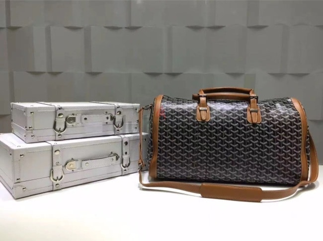 Goyard Bowling 55 Duffle Bag BLACK/TAN