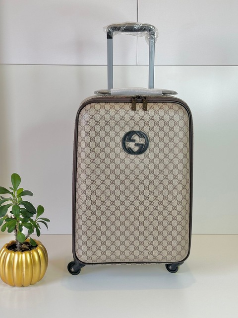 GUCCI MONOGRAM GG PLUS TROLLEY SUITCASE