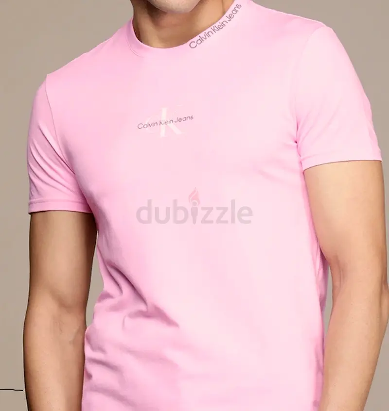 Calvin Klein Men Slim Fit Pink Tshirt