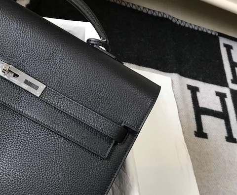 Replica Hermes Kelly Depeche 34 Briefcase In Black Calfskin