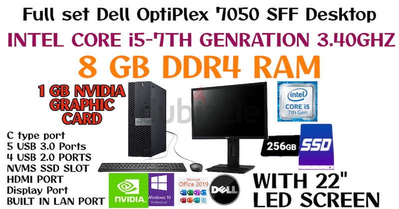 HP EliteDesk 800 G5 Small Form Desktop, Intel Six Core 9th Gen i5 9500  3.0Ghz, 32GB DDR4 RAM, 1TB NVMe PCIe M.2 SSD, USB Type C, Windows 10 Pro