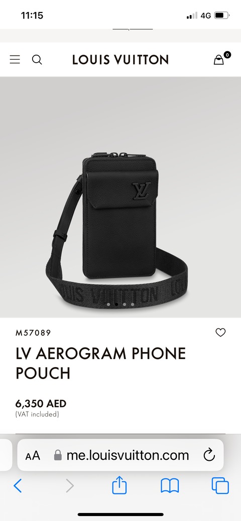Louis Vuitton LV Aerogram Phone Pouch Crossbody Black M57089