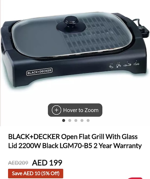 Black+Decker Flat Health Grill 2200W - LGM70 - Anasia Shop