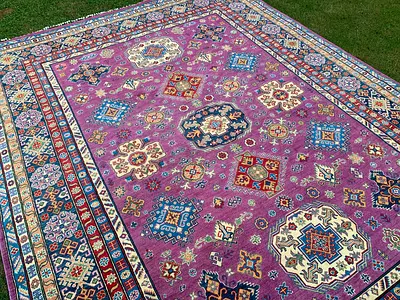 270 x 360 cm | New Handmade Afghan Kazak Carpet Purple
