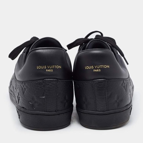 Louis Vuitton Black Monogram Embossed Leather Luxembourg Sneakers