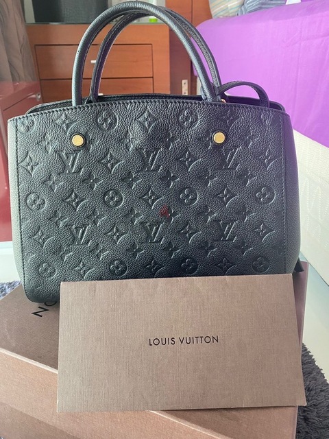 Rent Buy Louis Vuitton Monogram Empreinte Leather Montaigne BB Bag