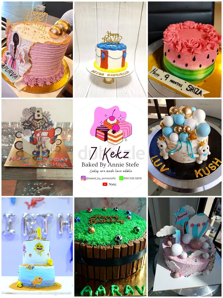 Customised homemade freshly baked birthday cakes, cupcakes