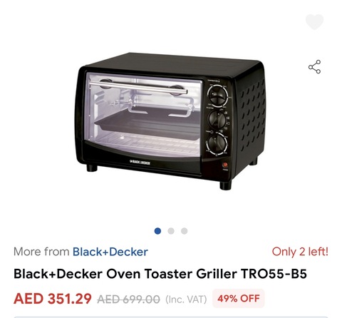 TRO70RDG Black & Decker Oven Toaster price in Pakistan